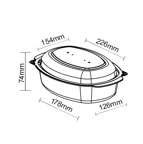 Cherry Series 950 ml Dimensions.