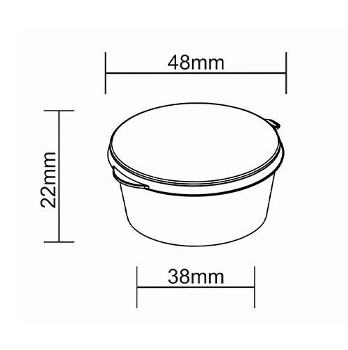 Hinge Series 1 OZ Food Container Dimensions