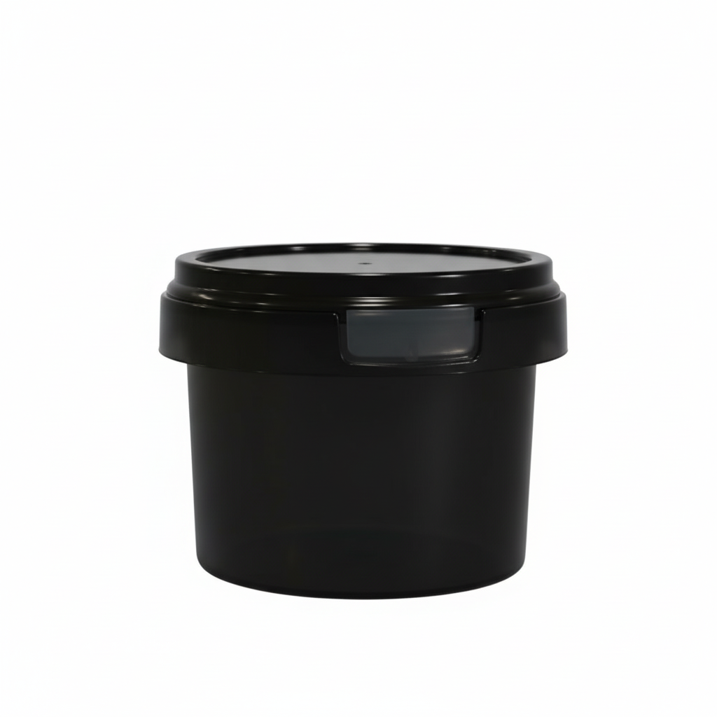 IML Round Tub with Lid 100 ml Black