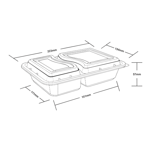 RE Series 232 OZ Food Container Dimensions